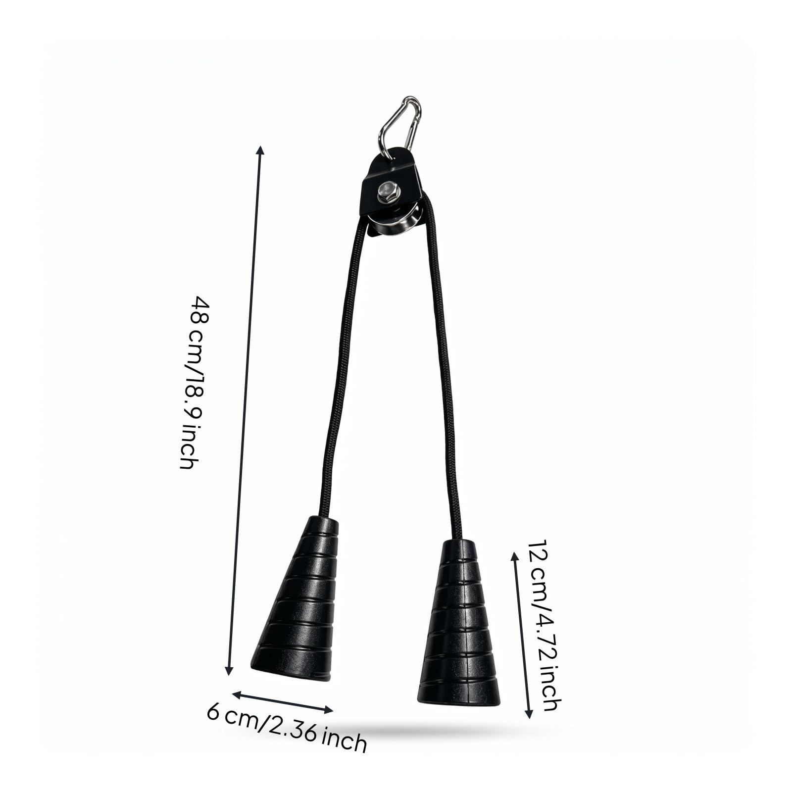 perfk Cuerda de Tríceps para Polea con Empuñaduras de Goma Cónicas para Entrenamiento de Fuerza con Cable y Accesorio de Acero Inoxidable para Gimnasio en Casa