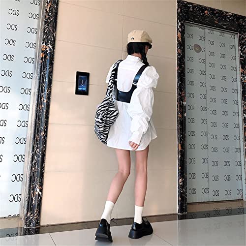 Womens Body Harness Retro Sweet Strap Girdle Decorative PU Leather Vest Sling Belt Gothic Belts, Black4