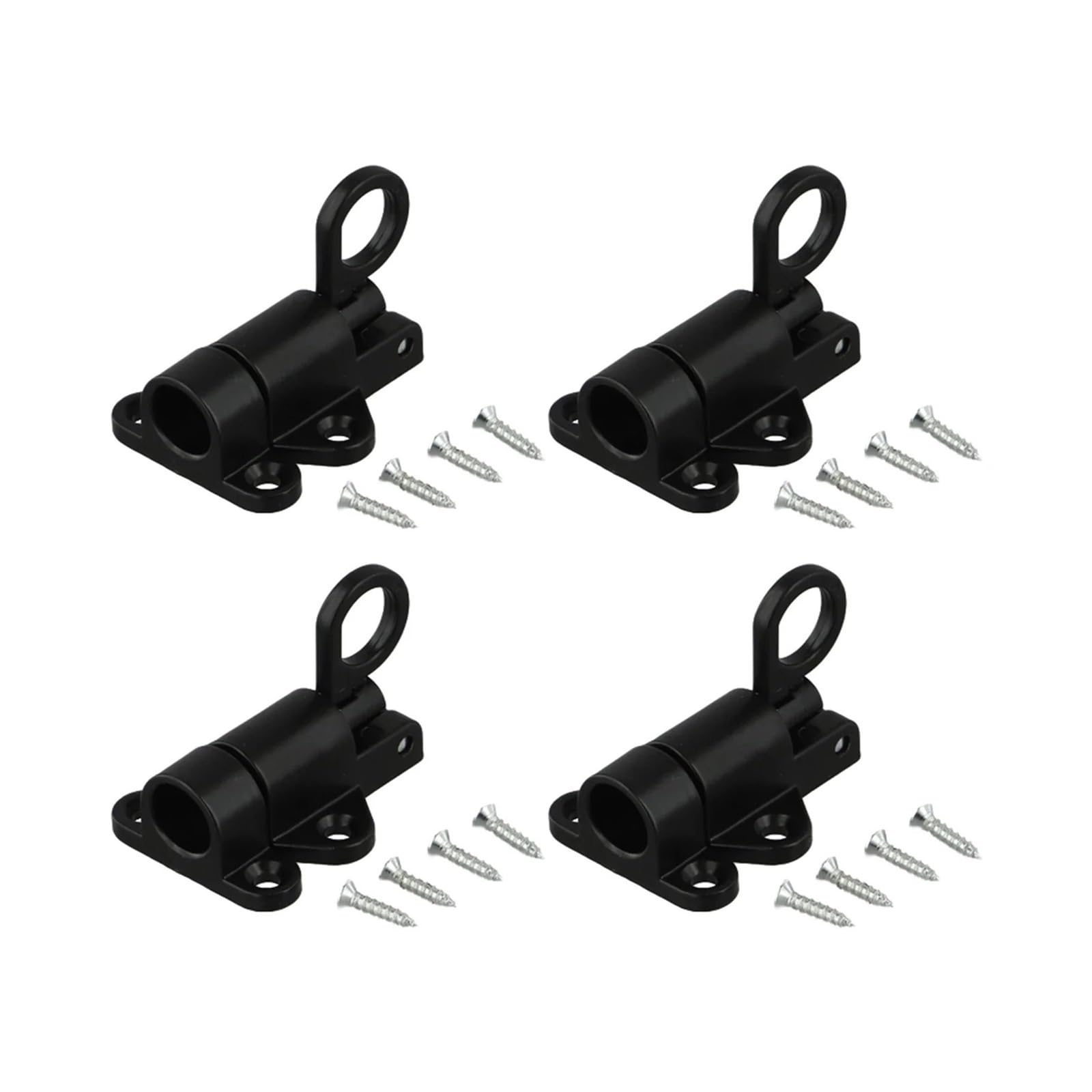 Miunihuooo Black 4Pcs Automatic Spring Latches, Push Bolt Sliding Locks
