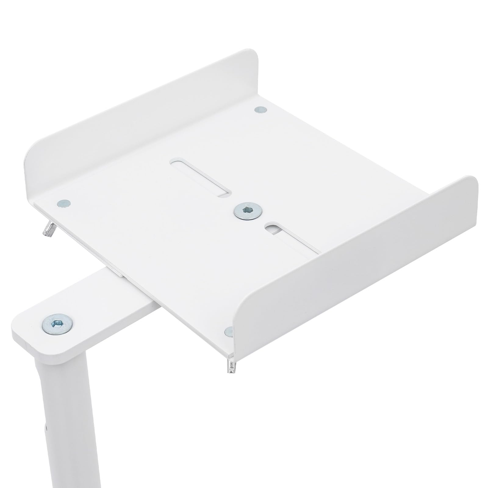 2 supporti per casse in metallo, per altoparlanti, regolabili in altezza, girevoli a 360°, per famiglie, sale conferenze, studi di registrazione, bianco