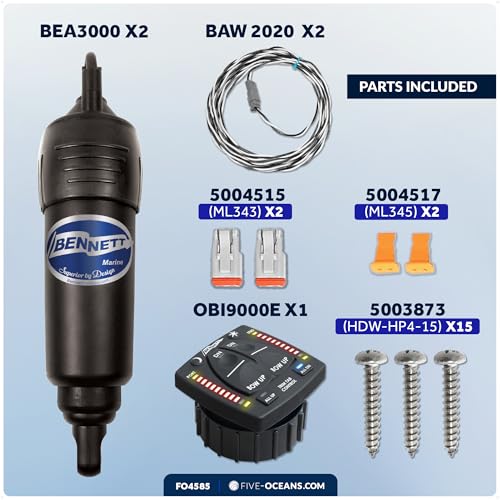 Image of Bennett Marine Bolt Electric Trim Tab System 24 inch x 12 inch, Includes Integrated Helm Control, Actuators, Wires Harnesses and Mounting Hardware, Complete Kit BOLT2412, 12V DC - FO4585