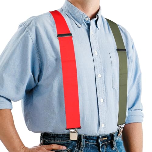 Image of MELOTOUGH Men's Suspenders w /Clip Heavy Duty suspenders for men Big and Tall Work suspenders for Jeans