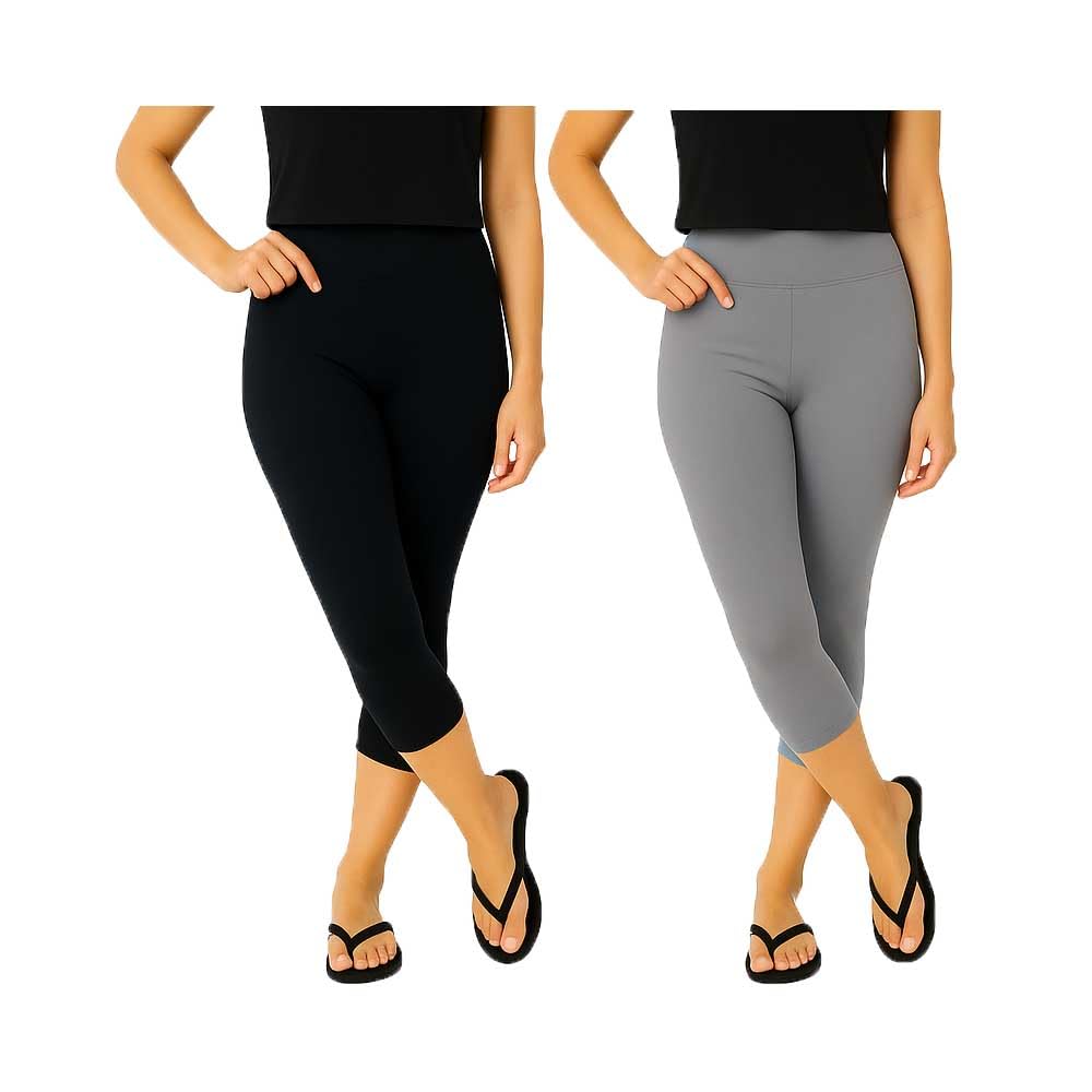 Womens Cotton Blend Bottom Wear Plain Capri For Girls (BG) 2Pack-picture-50