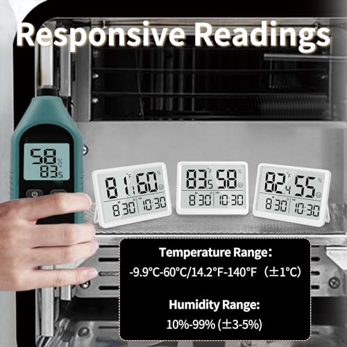 Doomay 5294 Room Thermometer Indoor - Hygrometer Temperature And Humidity Monitor With High Accuracy Sensor Lcd Display Large Display Date Clock thumb #5