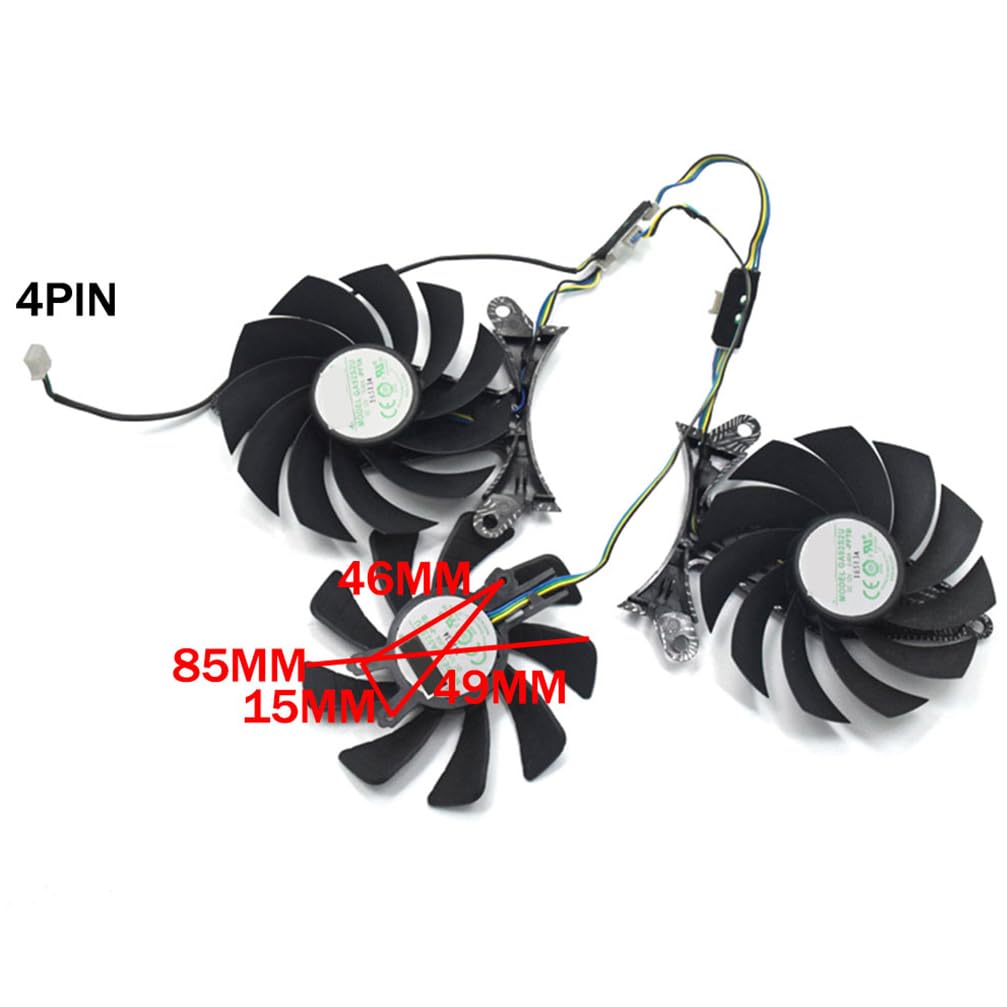 3PCS Graphics Card Cooling Fans Suitable for ZOTAC GTX 1060 1070 1070ti 1080 Plus OC Series Desktop Fan 12V 0.350A 4Pin GA92S2U 85mm Video Card Cooler Fans GPU Fan (Fan 4)