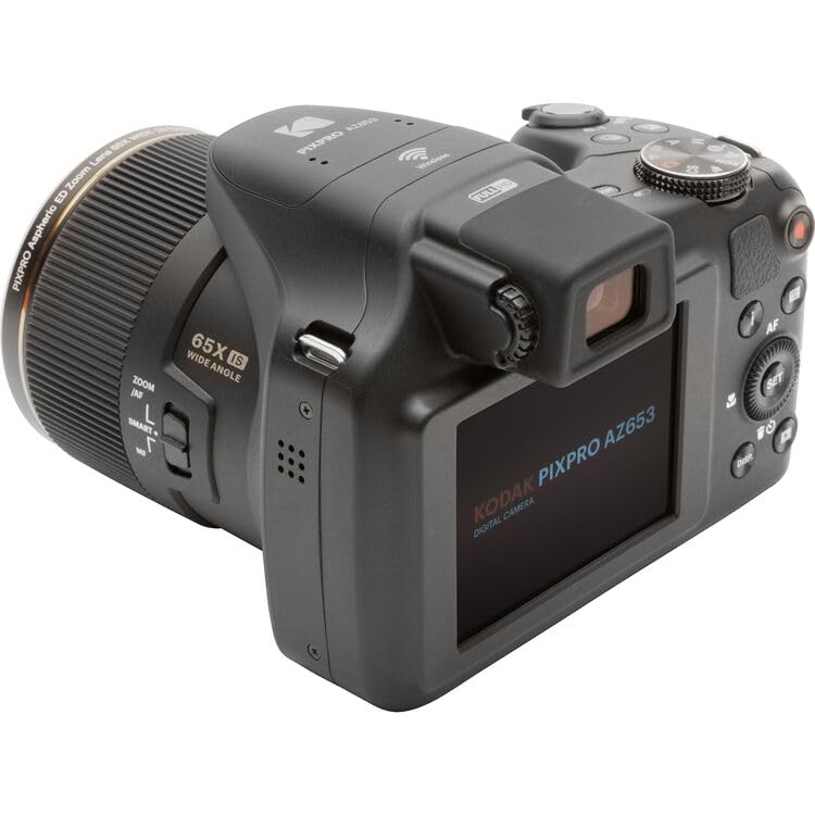 Image of Kodak PIXPRO AZ653 Digital Camera (Black), 20MP Digital Camera Pro Bundle | | 65x Zoom, Telephoto Lens, Optical Image Stabilization for Travel, Wildlife Photography + 64GB Card, Photo Software + More