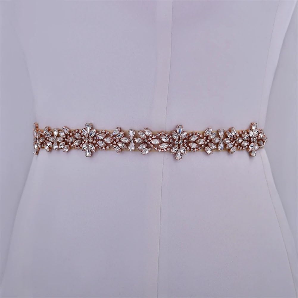 Cinturón de novia para mujer, vestido de novia, decoración de apliques de diamantes de imitación, cinta hecha a mano