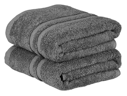 Opel tex 2X Jumbo Bath Sheets Luxury 100% Egyptian Cotton Super Absorbent Quick Dry Large Size Bathroom Soft XL Towels 80 X 140 CMOpal (Charcoal, Cotton)