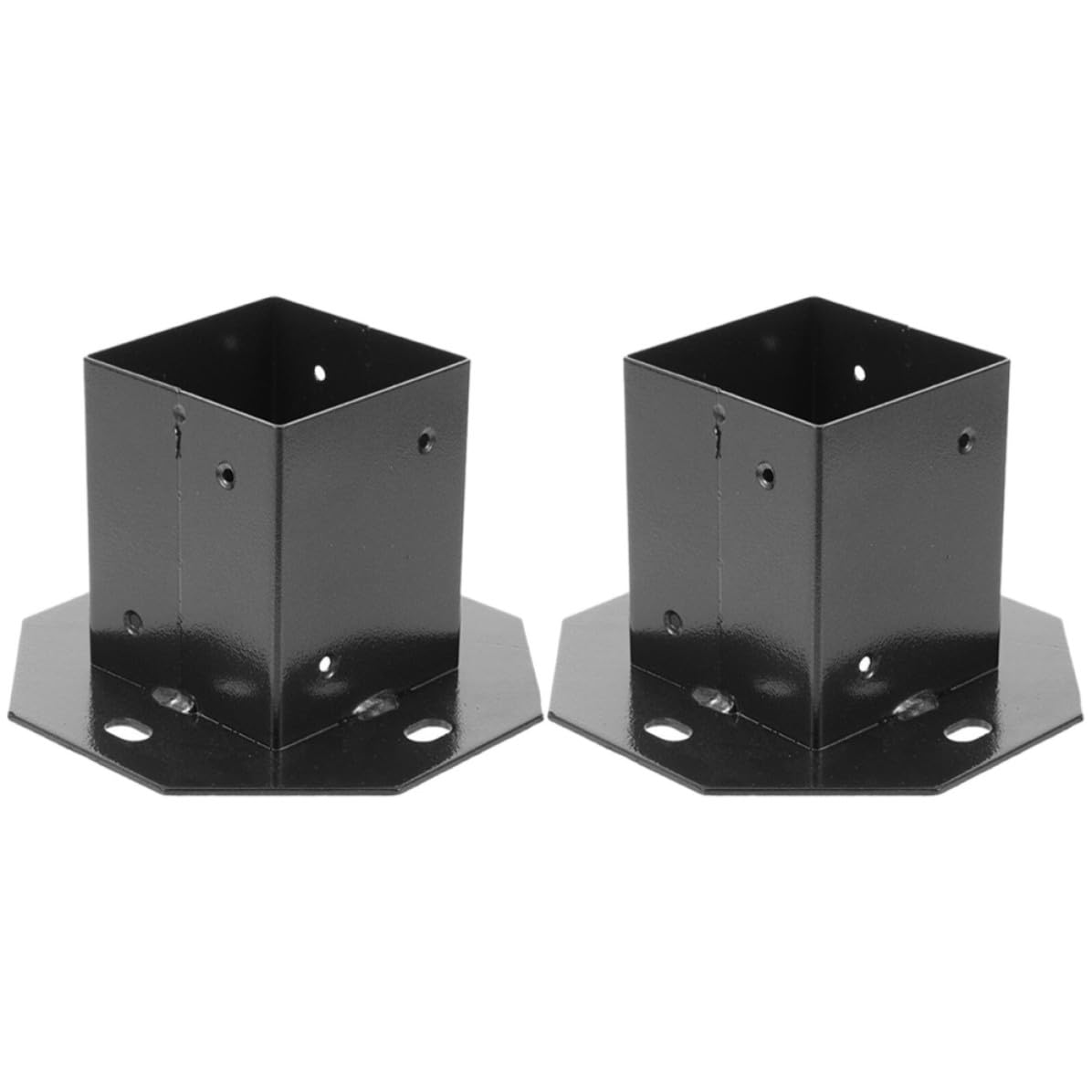 Protector de Base Negro Poste de Buzón de Metal 2 Piezas