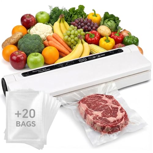 Image of 75KPa Vacuum Sealer for Food,Food Saver Vacuum Sealer Machine,Compact Lightweight,20 Vacuum Seal Bags,Digital Countdown Timer,Meat Food Storage,Home Kitchen Gadgets,Appliances