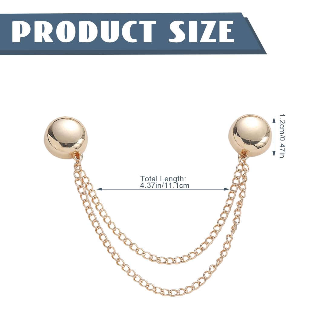 Spille Magnetiche per Vestiti con Catena 6 Pezzi, Fibbie Magnetiche per Gambe Pantaloni, Clip Multifunzione