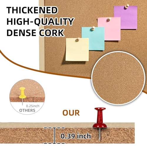 Image of TooCust 16x24 Cork Boards for Walls with Solid Wood Frame, Double Sided Small Cork Bulletin Board for Office & Home, Decorative Hanging Pin Notice Board, 1 Pack