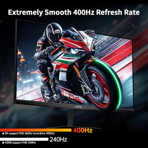 Image of KTC 24.5 Inch 400Hz Gaming Monitor, FHD 1080P 240Hz Computer Monitor, Fast IPS, FreeSync /G-Sync Compatible, HDR400, DisplayPort x2 HDMI x2, VESA, Tilt Adjustable,H25X7