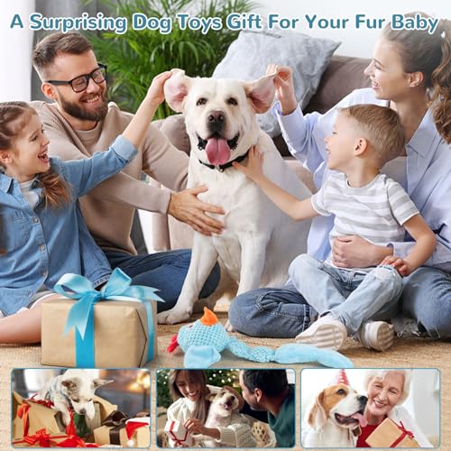 Image of Fuufome Squeaky Dog Toys for Medium and Small Dogs-Interactive Tug of War Toy for Puppy Teething,Great Plush Dog Toy for Dogs to Keep Them Busy