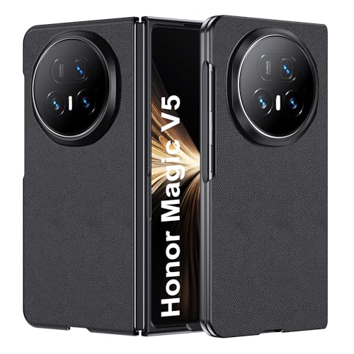 Rojeuinn Funda para Honor Magic V5 5G, Material de Silicona Líquida, Cobertura Total,Protección de Cámara Trasera,Antigolpes,Antiarañazos, Antihuellas- Negro