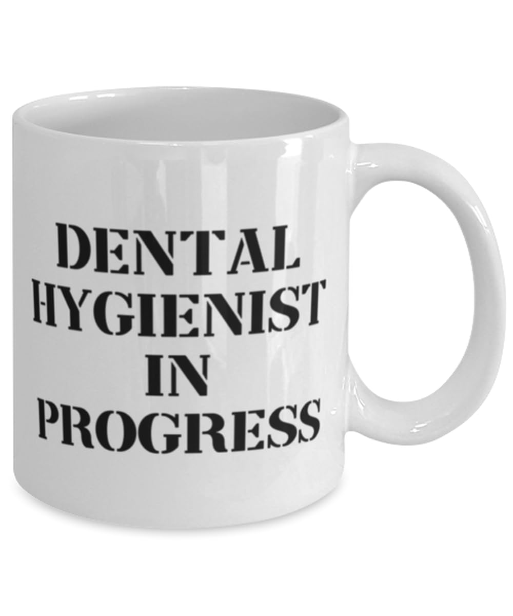 Dental hygienist Gifts For Coworkers, Dental Hygienist in Progress, Special Dental hygienist 11oz 15oz Mug, Cup From Team Leader