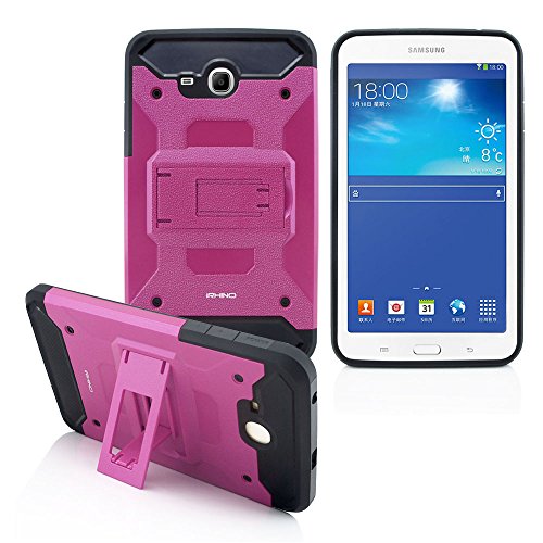 iRHINO for Samsung Galaxy Tab E Lite 7.0' SM-T113(2016) Case Shockproof Heavy Duty Armor Rugged Hybrid Kickstand Protective Cover Case (Pink)