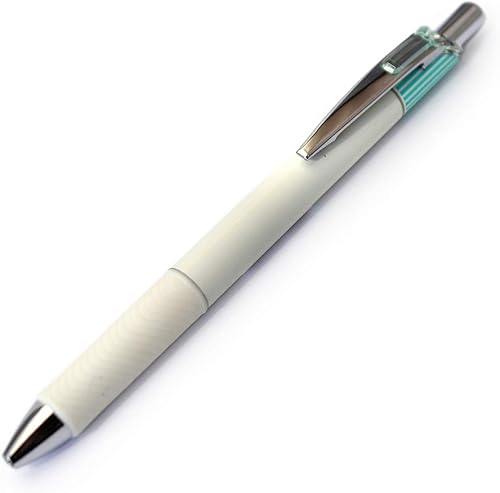 Pentel EnerGel Clena - Bolígrafo retráctil de gel líquido, punta de aguja micro fina de 0.012 in, tinta negra, cuerpo verde menta (BLN73LK-A)