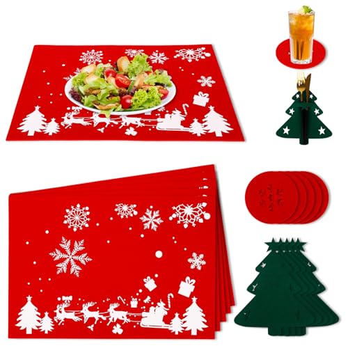 Weihnachten Platzsets, Weihnachten Tischsets Abwaschbar Platzsets aus...