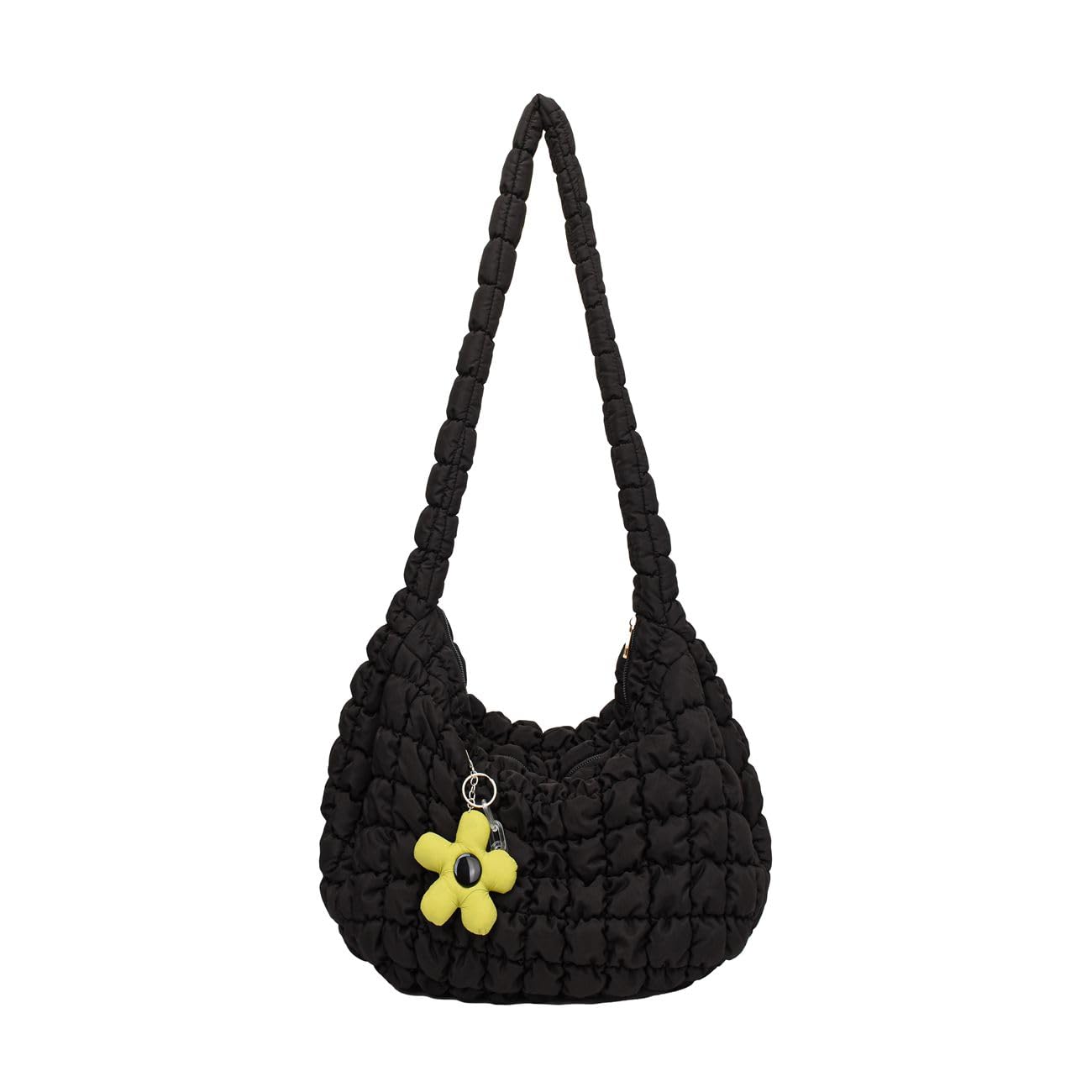 Gkidrpos Women's Quilted Handbag Nylon Puffer Shoulder Bag Soft Puffy Tote Bag Lightweight Padding Underarm Hobo Bag