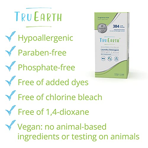 Tru Earth Platinum Laundry Detergent Sheets - Up To 768 Loads (384 Sheets) - Heavy Duty Ultra-Concentrated Advanced Formula - Fragrance Free #TOP2