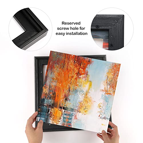 Image of 2 Pack 20x20 Canvas Frame for Landscape Painting 0.6-0.8 inch Deep,Black | Easy Framing,Square Floater Frame for Canvas Prints Wall Art Oil Painting Paint by Numbers Living Room Bedroom Hallway Decor