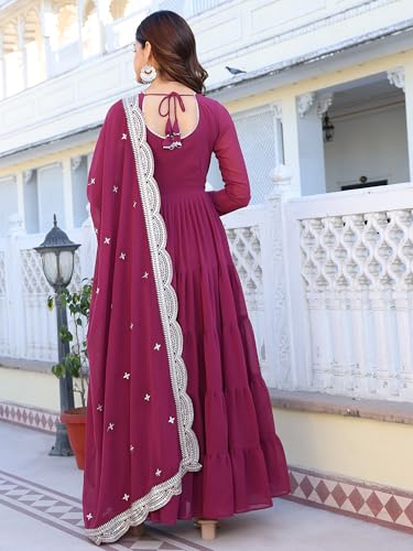 Image of Wedani Georgette Sequins Work Anarkali Kurta Set for Women