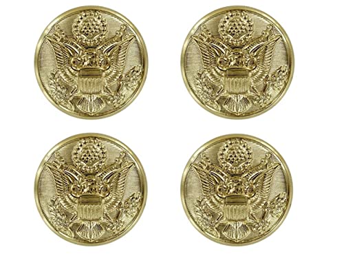 Set of 4 U.S ASU Dress Blues Uniform Buttons Men's Jacket Coat Front Real Gold