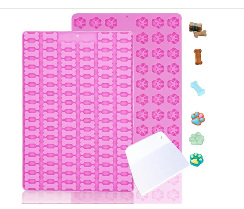 Silikon Backmatte Hundekekse Mini Hundeknochen Form & Fußabdruck Form, Mini Backmatte Silikon für DIY Hundeleckerlies, Schokolade, Kekse, Süßigkeiten
