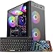 Kroteaup Gaming PC Computer Desktop,AMD Ryzen 5 5500 up to 4.2GHz, Radeon RX 590 8G, 16G DDR4, 512GB SSD, WiFi 6, RGB Fan x5, Tower Computers Windows 11 Home