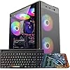 Computadora de escritorio para videojuegos, AMD Ryzen 5 5500 hasta 4.2GHz, Radeon RX 590 8G, 16G DDR4, 1TB SSD, WiFi 6, ventilador RGB x5, computadoras torre Windows 11 Home
