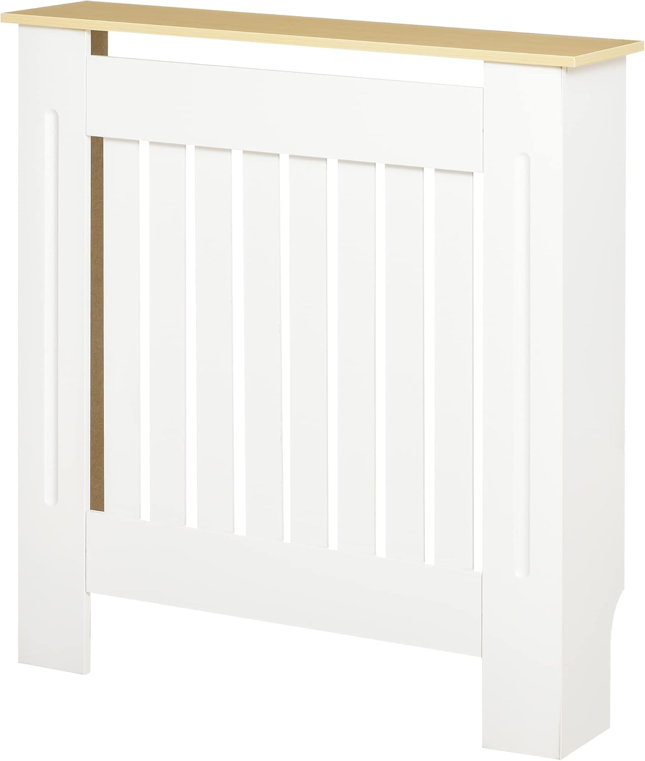 HOMCOM Cubre Radiador 78x19x83 cm Cubierta de Radiador de MDF con Dispositivo Antivuelco Diseño Moderno para Sala de Estar Dormitorio Blanco