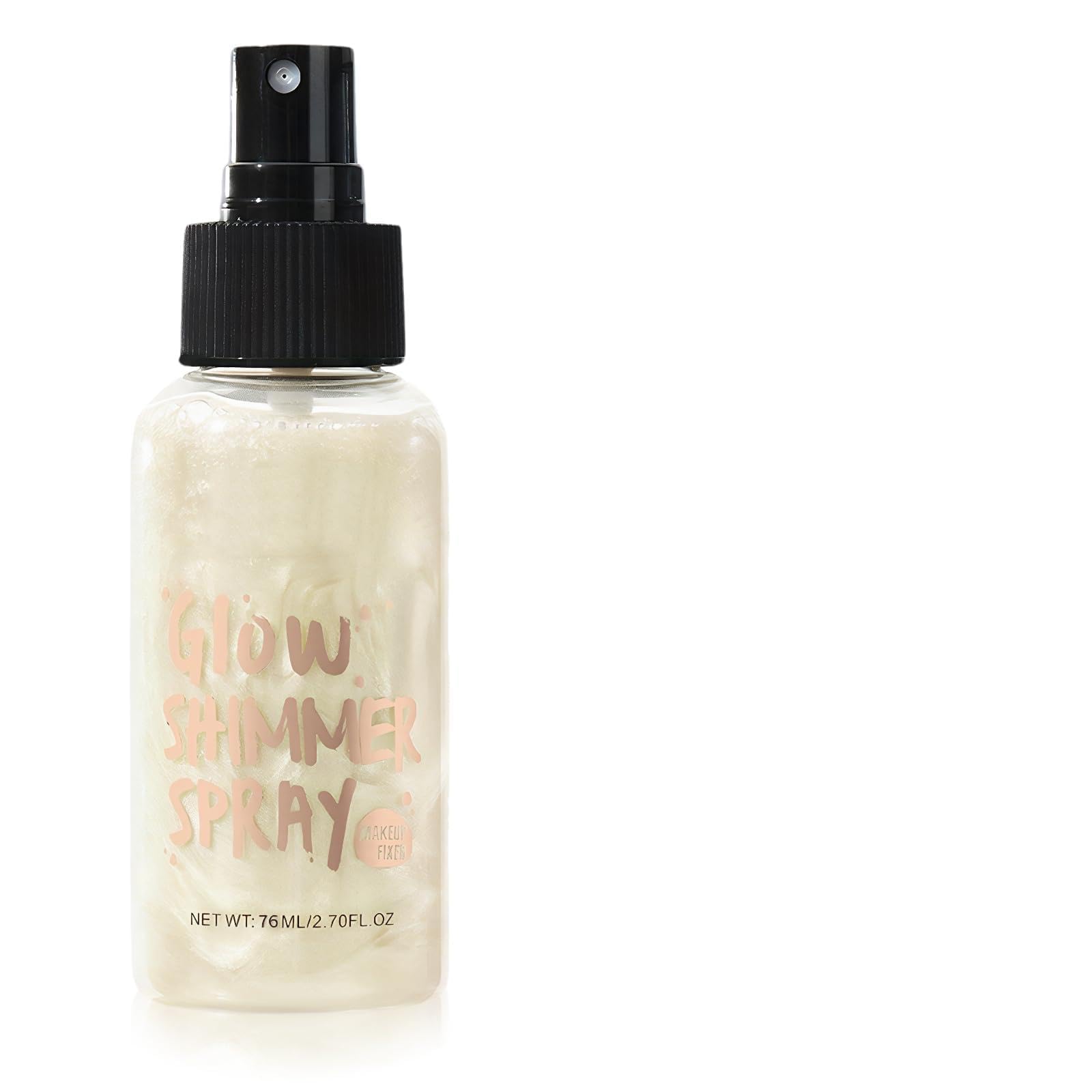 Spray glitterato da 80 ml, impermeabile, per il viso, per capelli e corpo, nebbia ultra fine, copertura uniforme, make up veloce e brillante (01 bianco perla)