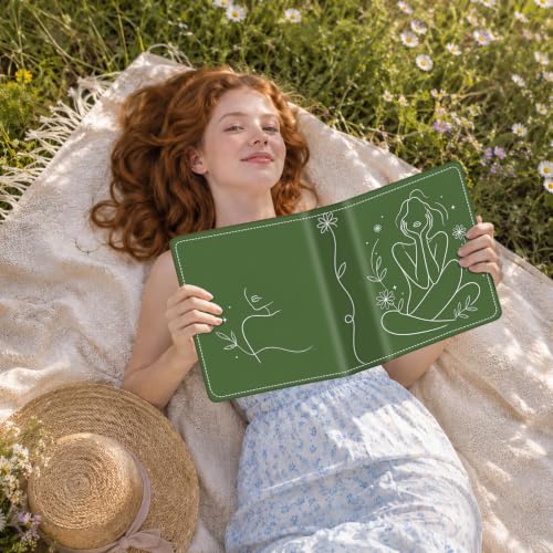 Image of Photo Album 4x6 120 Pockets Olive Women Botanical Line Art