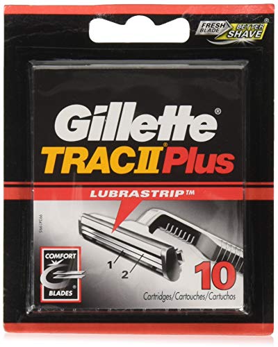 Gillette Trac II with Lubrastrip Mens Razor Blade Refills 10 Count