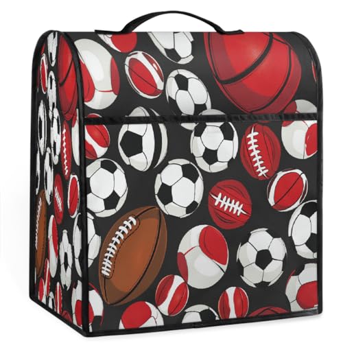 Mexpekil Sports American - Funda para batidora de béisbol americano de 5 a 8 cuartos de galón, cubiertas antipolvo para electrodomésticos de cocina con asa superior y bolsillos, accesorios universales