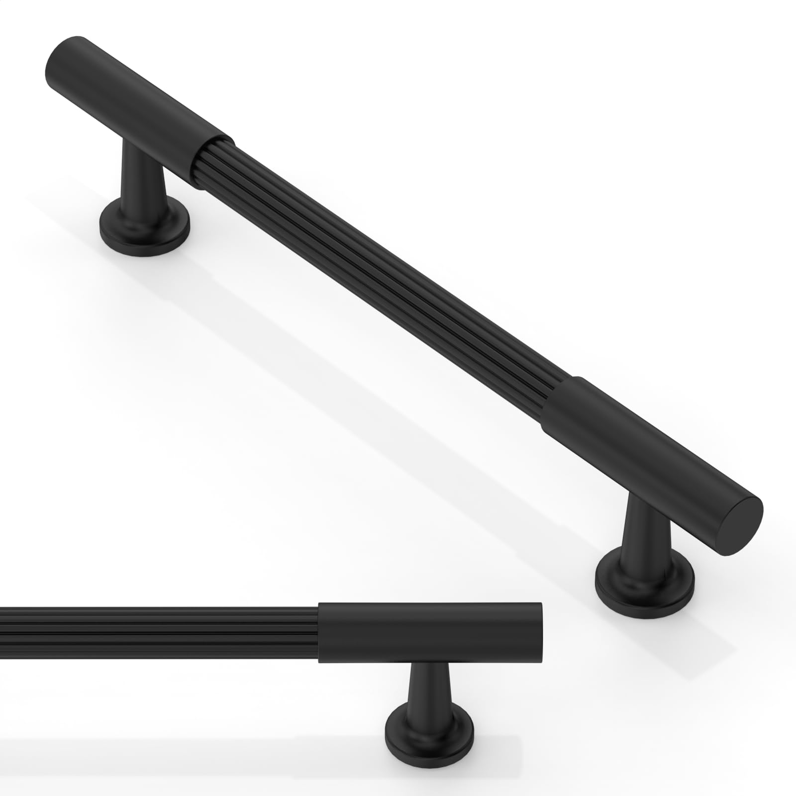 Asimerdeco 10 Pack Matte Black Cabinet Pulls 5 Inch(128mm) Kitchen Cupboard Handles Solid Heavy Duty Zinc Alloy Drawer Pulls