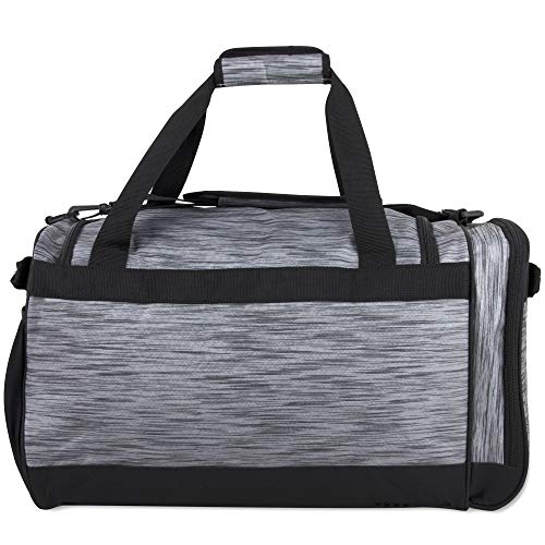 20 Inch Duffel Bag - Large Softside Canvas 35 Liter Duffle Bags with Padded Shoulder Straps for Women and Men (Heather Grey)