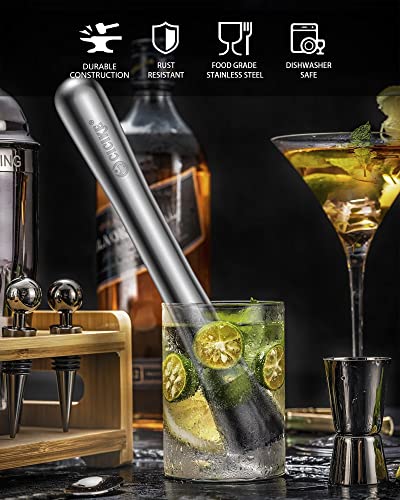 Cicike 8 Inches Stainless Steel Muddler And Mixing Spoon For Cocktails, Bar Tools And Accessories - Create Delicious Mojitos And Other Fruit Based Drinks #TOP3
