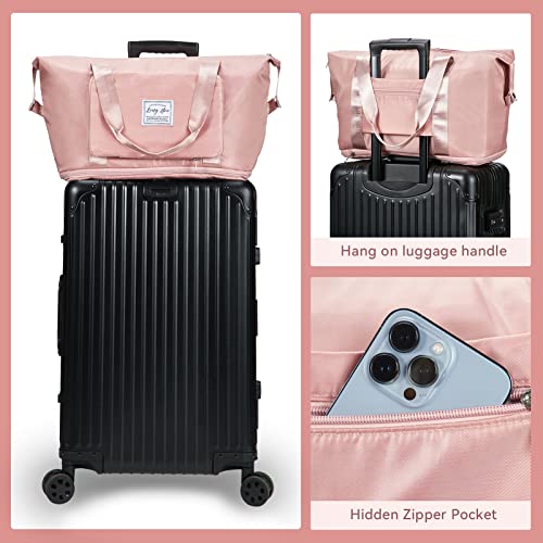 Tiililly Expandable 3 In 1 Large Capacity Folding Travel Tote Dry And Wet Separation Sports Bag Travel Lightweight Waterproof Carry On, Purple #TOP6