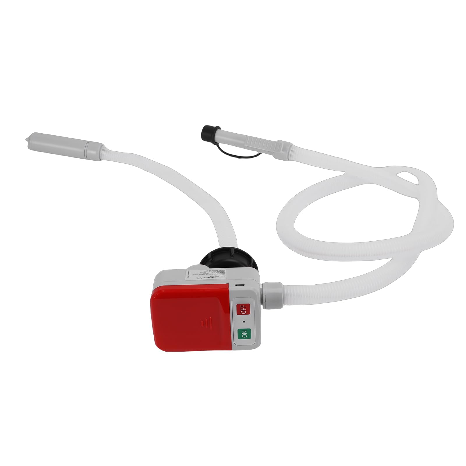 Walfront Elektryczna Pompa do Transferu Paliwa z Czujnikiem Automatycznego Zatrzymania 3,2 GPM, 51-calowy wąż, 4 Adaptery, do Benzyny i Nafty, Przenośna, Zasilana Bateryjnie i Przez USB