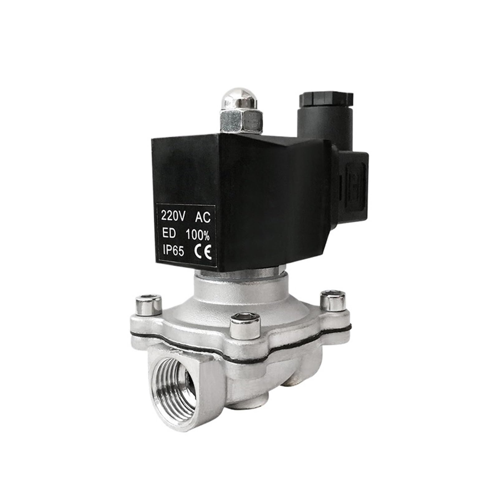 Válvula solenoide, Válvula Solenoide de agua de acero inoxidable de 3/4 "12v 24v 220 110 bobina DIN de rosca NPT normalmente cerrada DN20(BSP_110)
