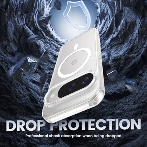 Image of Ruky for Pixel 10 / Pixel 10 Pro Case with Privacy Screen Protector, Clear | [Compatible with MagSafe] Transparent Shockproof Protective Phone Case Slim for Google Pixel 10 / 10 Pro 6.3 inch, Clear