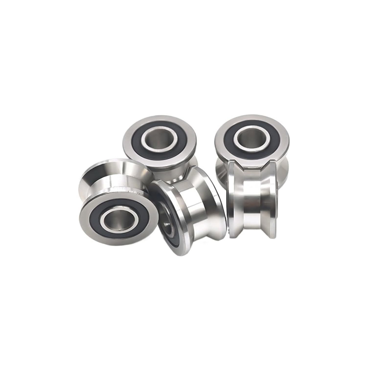 4PCS Deep Groove Pulley Bearings T22 U22 8x22.5x14.5x13.5mm Roller Wheel Traces Walking Guide Rail Bearing(U22 8x22.5x14.5)