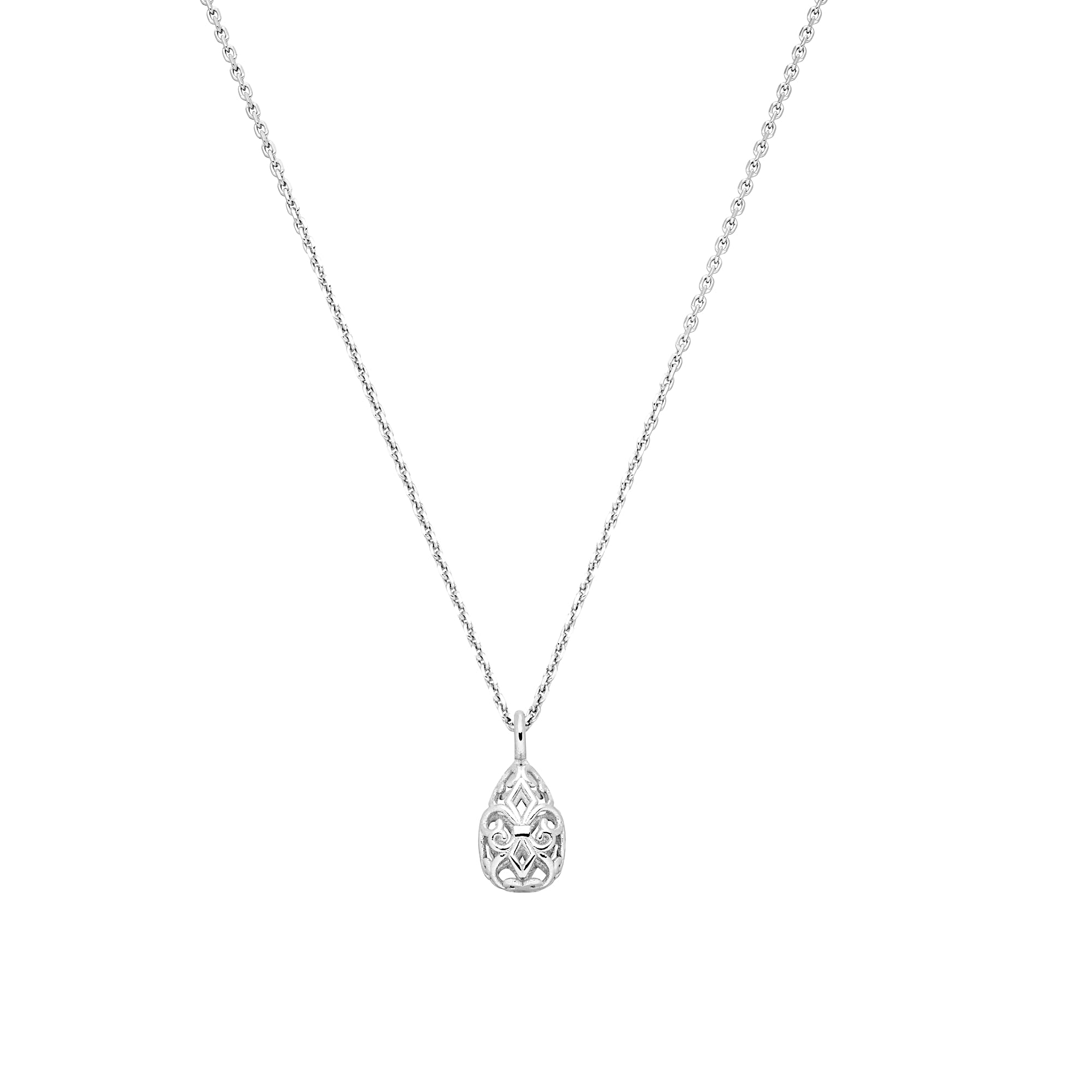Fleur-de-Lis Tropfen Kette Lilie 925 Silber vergoldet