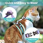 Cat Harness and Leash Set, Collars,Car Seat Belt [4 in 1 Detachable & Adjustable] Escape Proof Cat Harness, Comfortable Soft Lightweight, Walking Travel Kitten Harness for Small Medium Large Cats (S) - Image 3