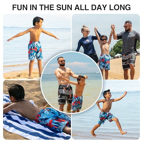Image of Kanu Surf Boys' Toddler Troy Stripe Swim Trunks