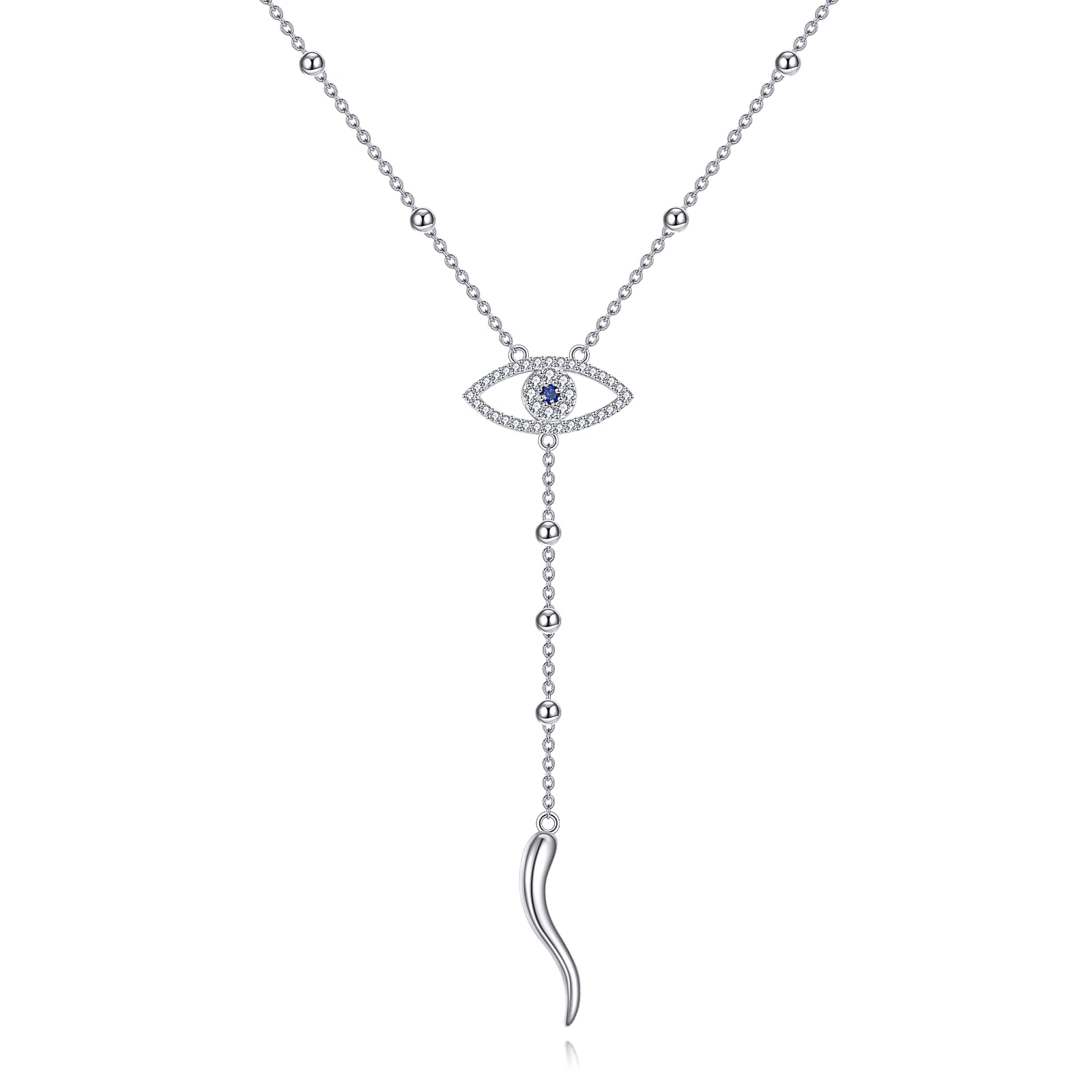 Włoski róg naszyjnik dla kobiet srebro próby 925 naszyjnik Cornicello szczęście włoski amulet ochronny wisiorek biżuteria dla kobiet