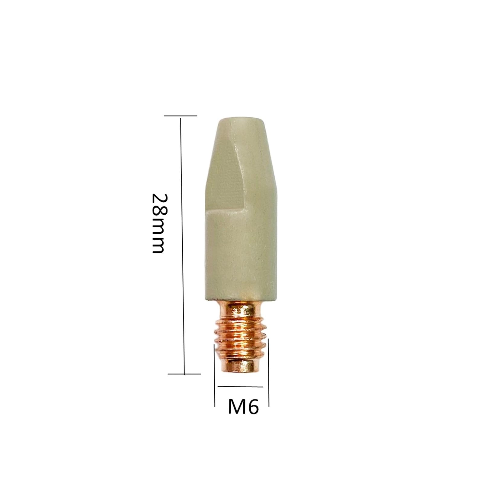 2/5 Pezzi, 24KD Punte di Contatto for Saldatura Nuovo Rivestimento Protegge 28mm M6 Punta ugello Gas 0.8/1.0/1.2mm Strumento di Saldatura Torcia for Saldatura Mig(1.2mm,5PCS)