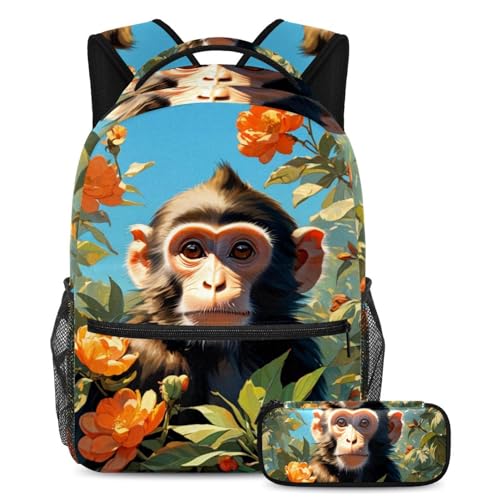 Sac à dos singe mignon pour adolescents en déplacement et loisirs
